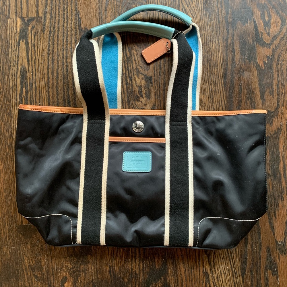 Coach Hampton Nylon Navy Tote